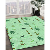 Patterned Light Green Rug, pat2102grn