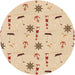 Square Patterned Orange Rug, pat2102org