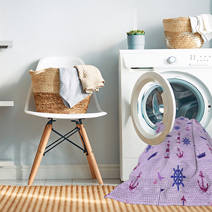 Machine Washable Transitional Purple Rug in a Washing Machine, wshpat2102pur