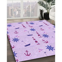 Patterned Purple Rug, pat2102pur