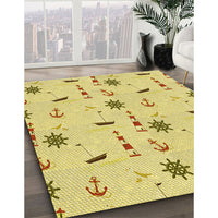 Patterned Orange Gold Rug, pat2102yw