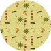 Square Patterned Orange Gold Rug, pat2102yw