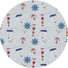 Sideview of Patterned Water Blue Novelty Rug, pat2102