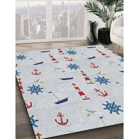 Patterned Water Blue Novelty Rug, pat2102