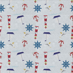 Square Patterned Water Blue Novelty Rug, pat2102