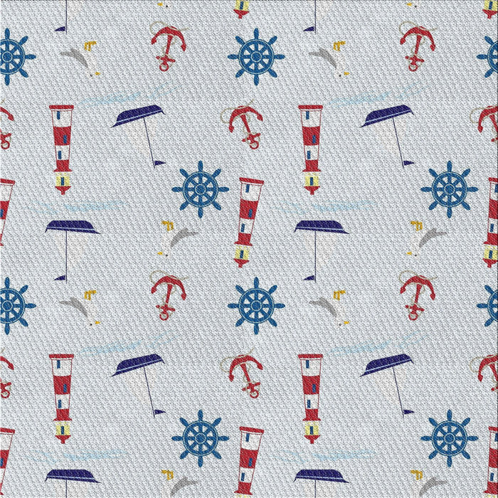 Square Patterned Water Blue Novelty Rug, pat2102