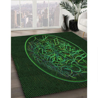 Patterned Green Rug, pat2103grn