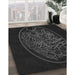 Machine Washable Transitional Black Rug in a Family Room, wshpat2103gry