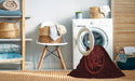 Machine Washable Transitional Fire Brick Red Rug in a Washing Machine, wshpat2103rd