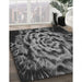 Patterned Charcoal Black Rug in Family Room, pat2104gry