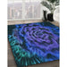 Patterned Denim Dark Blue Rug in Family Room, pat2104lblu