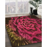 Patterned Brown Red Rug, pat2104org