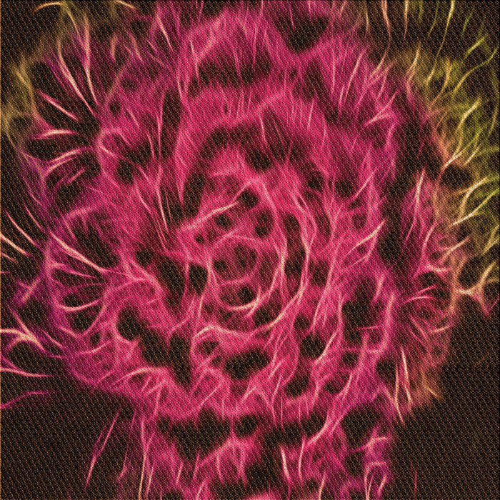 Round Patterned Brown Red Rug, pat2104org