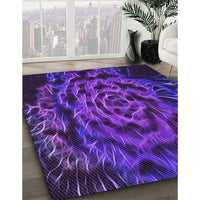 Patterned Bright Purple Rug, pat2104pur