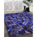 Patterned Denim Dark Blue Rug in Family Room, pat2105blu