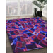 Patterned Purple Rug in Family Room, pat2105pur