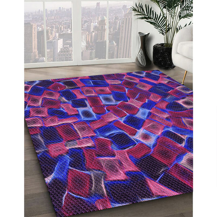 Machine Washable Transitional Purple Rug in a Family Room, wshpat2105pur