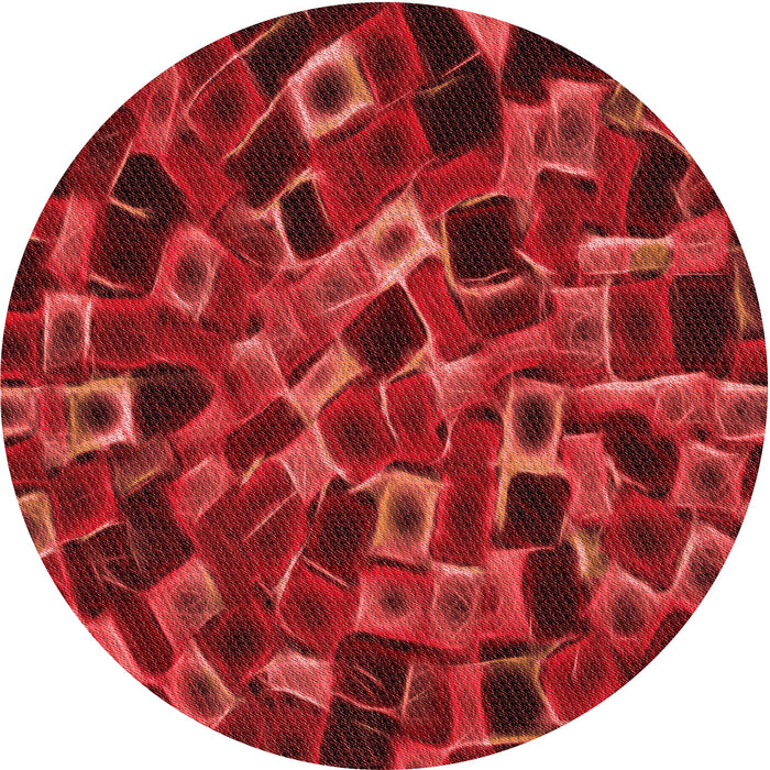 Square Patterned Red Rug, pat2105rd