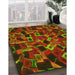 Machine Washable Transitional Dark Yellow Green Rug in a Family Room, wshpat2105yw