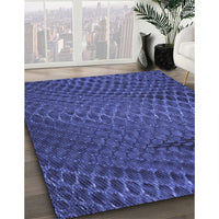 Patterned Denim Dark Blue Rug, pat2106blu