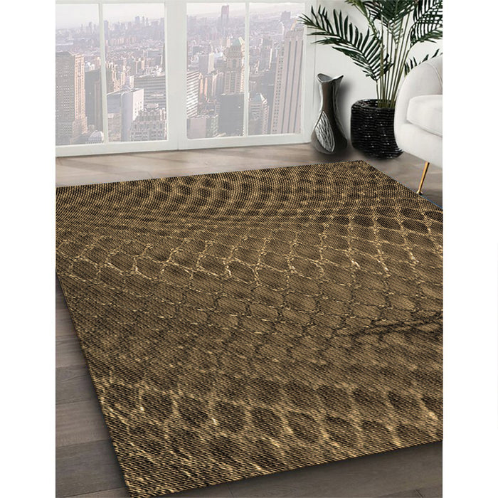 Machine Washable Transitional Light Brown Rug in a Family Room, wshpat2106brn