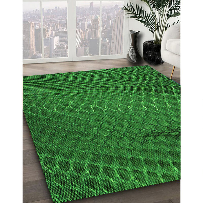 Machine Washable Transitional Deep Emerald Green Rug in a Family Room, wshpat2106grn