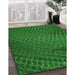 Patterned Deep Emerald Green Rug in Family Room, pat2106grn