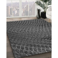 Patterned Dark Gray Black Rug, pat2106gry