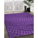 Patterned Bright Purple Rug in Family Room, pat2106pur