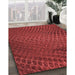 Patterned Tomato Red Rug in Family Room, pat2106rd