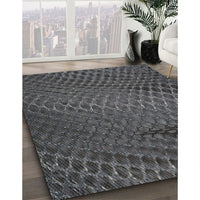 Patterned Charcoal Black Novelty Rug, pat2106