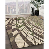 Patterned Coffee Brown Rug, pat2107brn