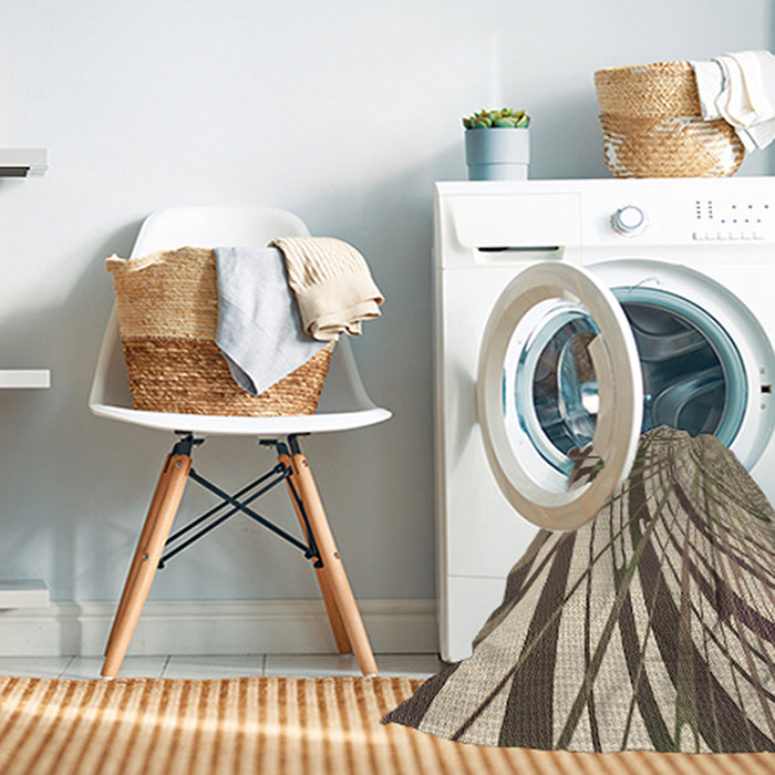 Machine Washable Transitional Coffee Brown Rug in a Washing Machine, wshpat2107brn