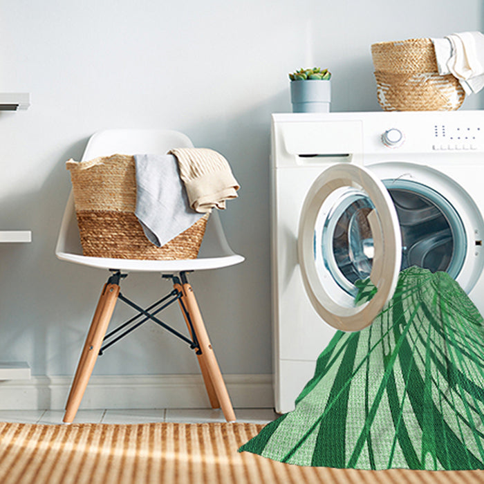Machine Washable Transitional Green Rug in a Washing Machine, wshpat2107grn
