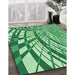 Machine Washable Transitional Green Rug in a Family Room, wshpat2107grn