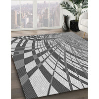 Patterned Platinum Silver Gray Rug, pat2107gry