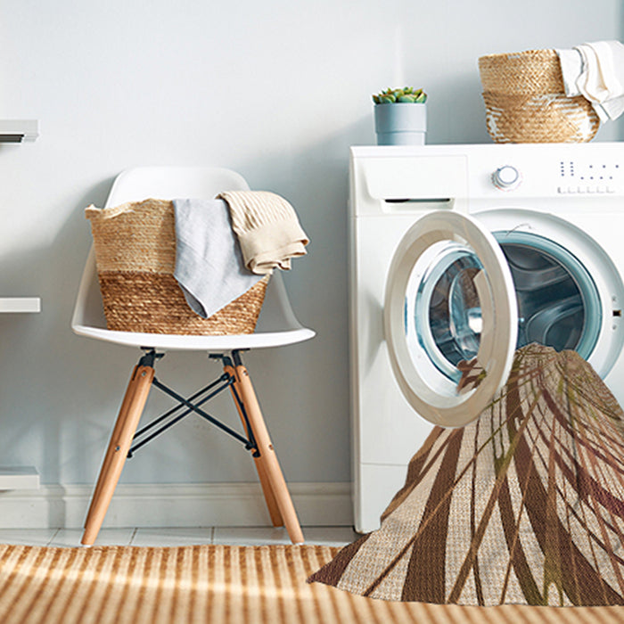 Machine Washable Transitional Saddle Brown Rug in a Washing Machine, wshpat2107org