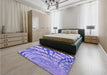 Patterned Mauve Purple Rug in a Bedroom, pat2107pur