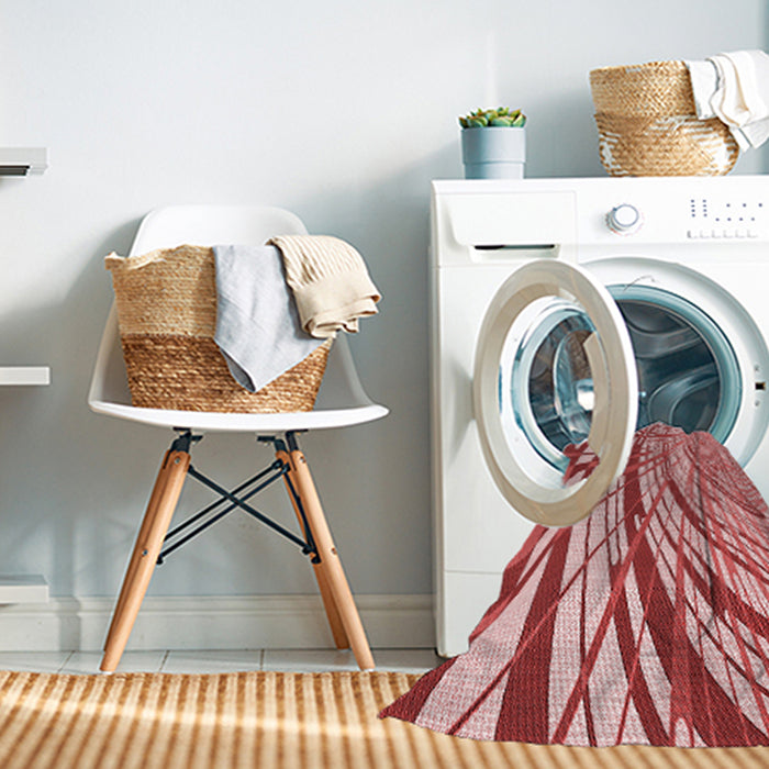 Machine Washable Transitional Pastel Pink Rug in a Washing Machine, wshpat2107rd