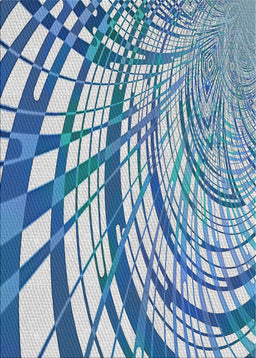 Patterned Coral Blue Novelty Rug, pat2107