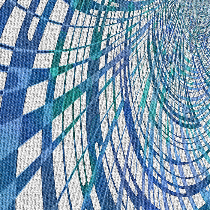 Patterned Coral Blue Novelty Rug, pat2107