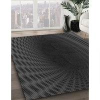 Patterned Midnight Gray Rug, pat2108gry