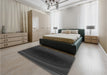 Patterned Midnight Gray Rug in a Bedroom, pat2108gry