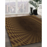 Patterned Dark Bronze Brown Rug, pat2108org