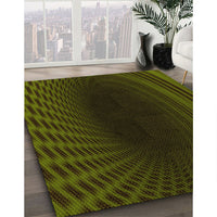 Patterned Olive Green Rug, pat2108yw