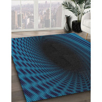 Patterned Blue Novelty Rug, pat2108