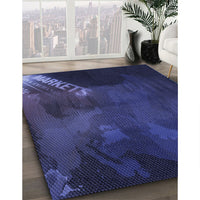 Patterned Royal Blue Rug, pat2109blu