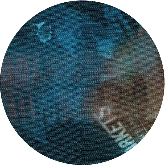 Square Patterned Dark Slate Grey Green Rug, pat2109lblu