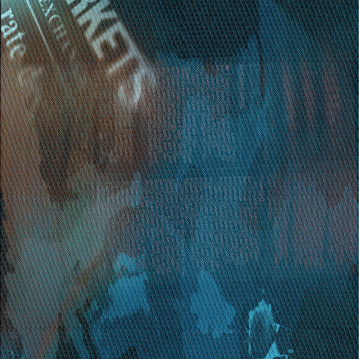 Patterned Dark Slate Grey Green Rug, pat2109lblu