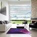 Square Patterned Dark Purple Rug in a Living Room, pat2109pur